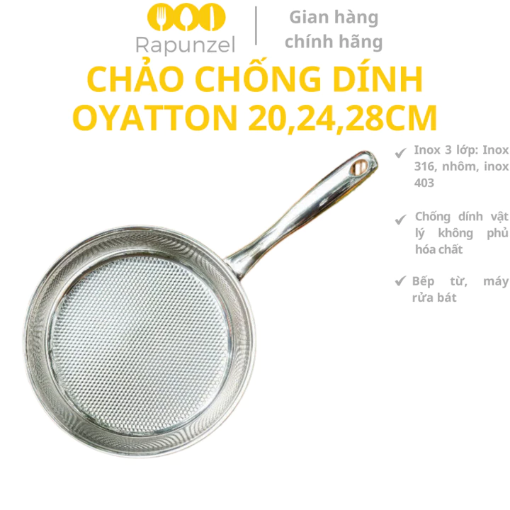 Chảo sần OYATTON, chảo chống dính OYATTON, chảo cạn chống dính, chảo OYATTON, chảo rán đồ