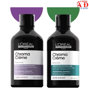 Dầu gội Tím - Xanh khử Vàng - Đỏ L’Oréal Serie Expert Chroma Creme Silver - Green