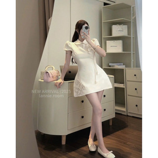 [V1.1050] Váy Thiết Kế Cổ Sen Đính Hoa Dáng Chữ A Hàng 2 Lớp Sang Chảnh