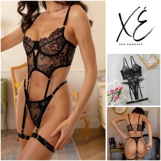 Đồ nội y (BS26) - Bộ đồ lót ren corset gọng nâng ngực cao cấp