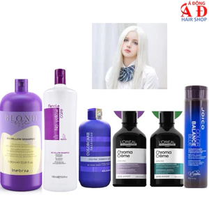 DẦU GỘI XẢ TÍM XANH KHỬ VÀNG - CAM - ĐỎ CHO TÓC TẨY NHUỘM L'OREAL ELGON JOICO PURPLE - GREEN DYES