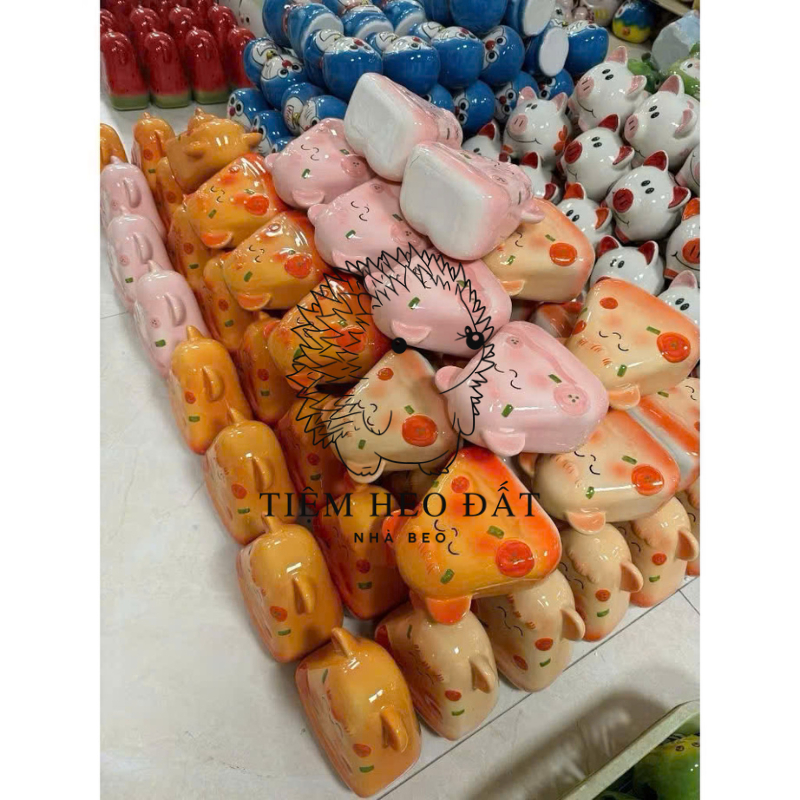 Heo Đất Pizza Ngộ Nghĩnh – Gốm Sứ Bát Tràng – Hộp Tiết Kiệm Dễ Thương Cho Bé & Người Lớn