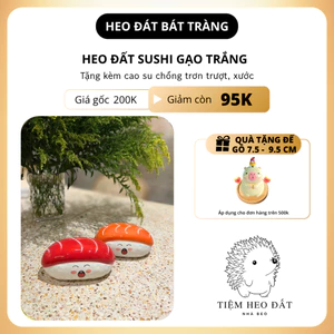 Heo Đất Sushi Gạo Trắng Bát Tràng 🐷 Ống Tiết Kiệm Cute Dễ Thương – Heo Đất Decor Quà Tặng Sinh Nhật