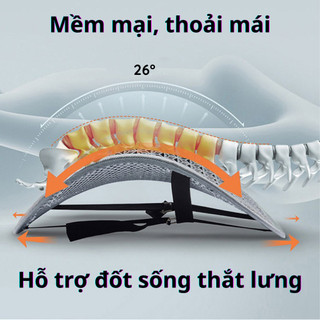 Tấm tựa lưng ghế ô tô – văn phòng | Đai giảm đau nhức mỏi lưng, bảo vệ cột sống, thoáng khí dễ chịu