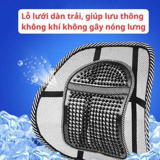 Tấm tựa lưng ghế ô tô – văn phòng | Đai giảm đau nhức mỏi lưng, bảo vệ cột sống, thoáng khí dễ chịu