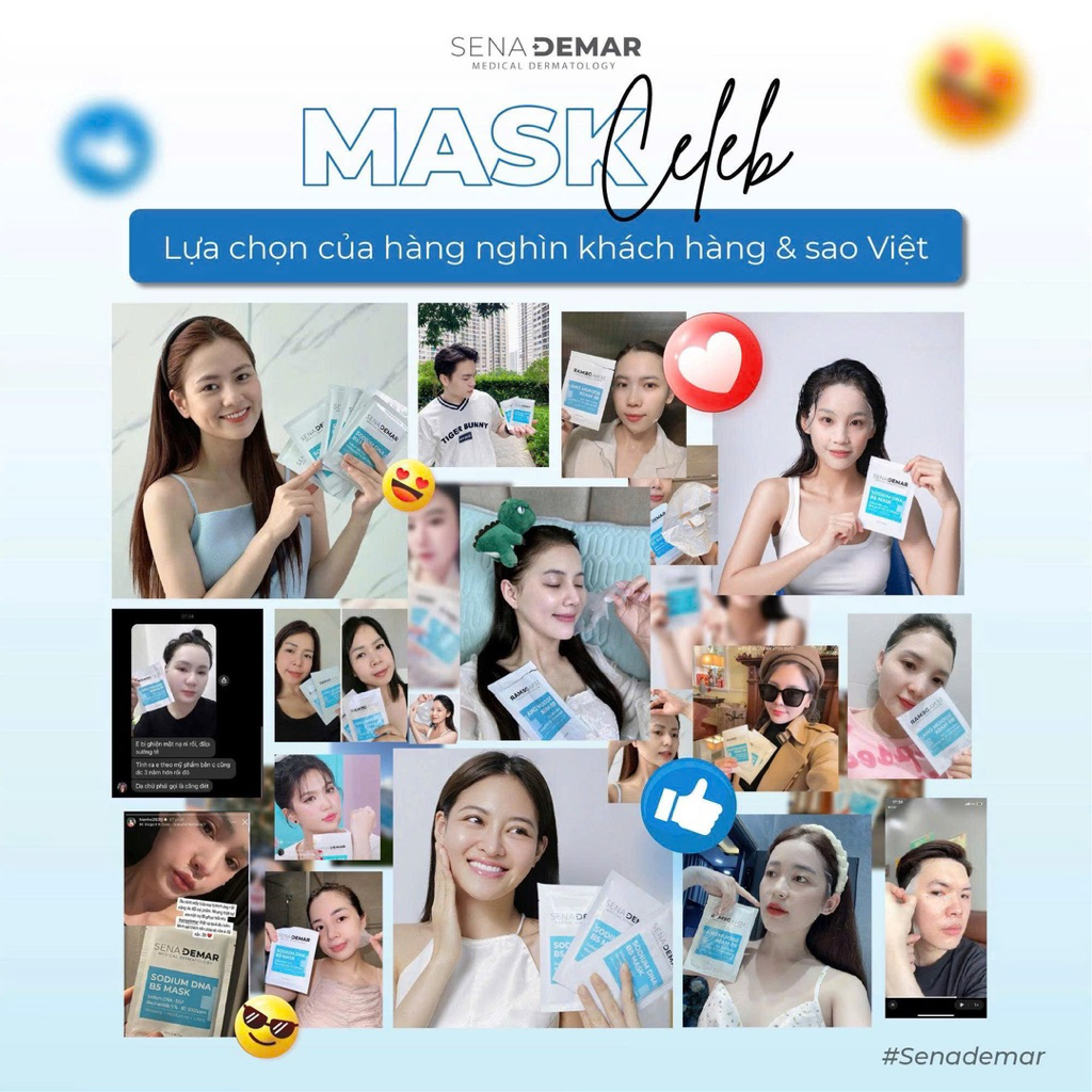 Combo 30-50 miếng Mặt nạ Sena demar sodium DNA B5 mask, 25ml - hạn 2028 HQ mặt nạ senademar  IS298