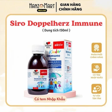 Siro tăng đề kháng cho bé Doppelherz Kinder Immune Syrup hỗ trợ phòng ngừa ốm vặt cho bé