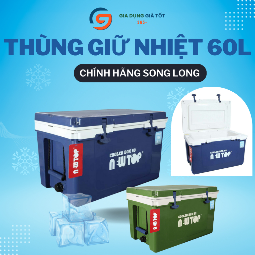 Thùng đựng đá giữ nhiệt 60L Song Long - thùng đá lớn bảo quản thực phẩm dùng cho quán ăn, nhà hàng