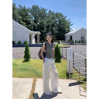 Babe - | LY LINEN | Quần Linen dáng xuông lưng bản nhỏ