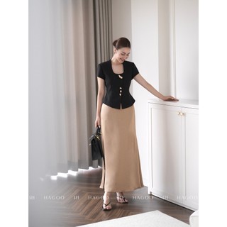 Áo ký giả NANCY HAGOO công sở thanh lịch 3 màu Đen/Trắng [A661]