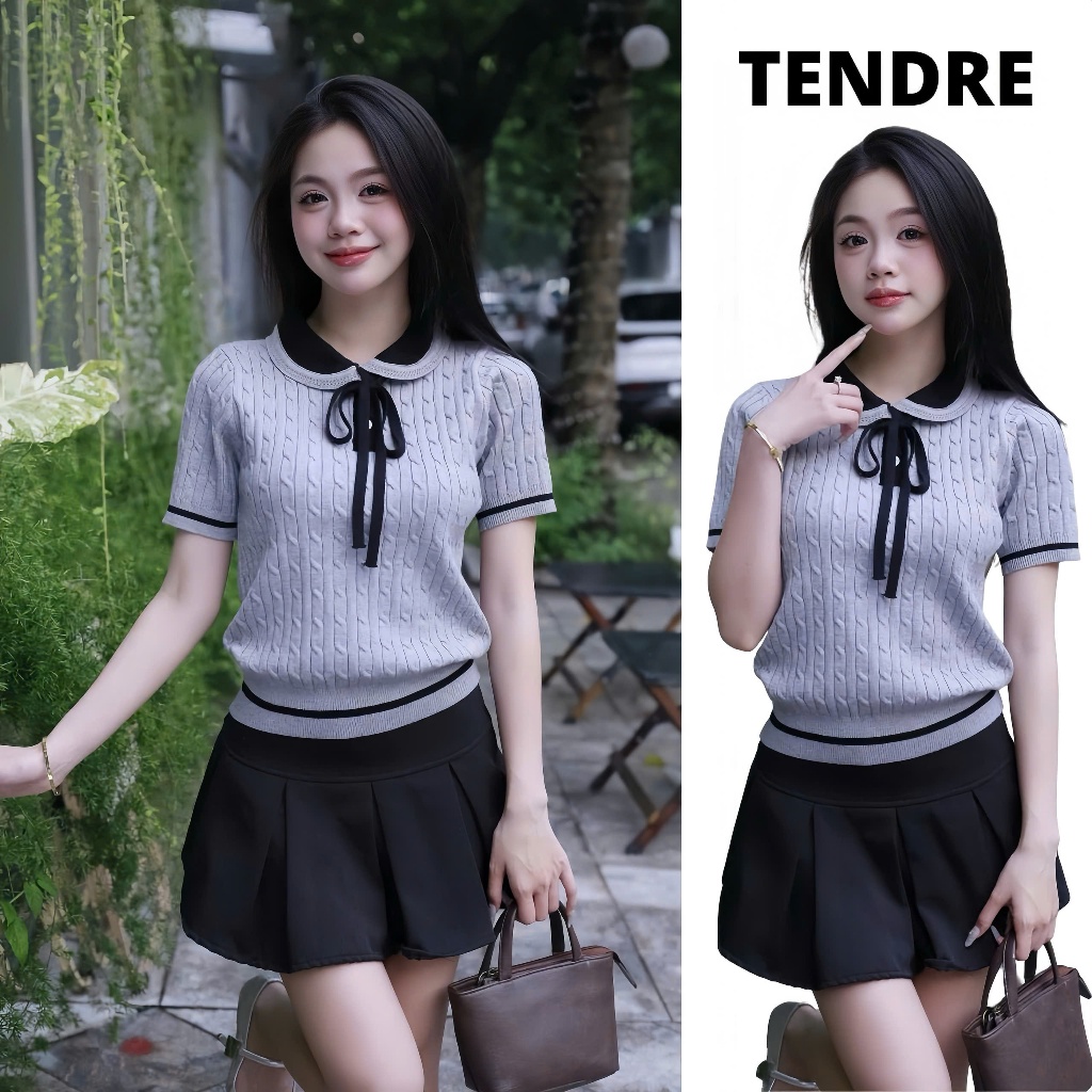 ( New Collection ) Áo Len Nữ Dệt Kim Cổ Peter Pan Thắt Nơ - Áo Len Nữ ...