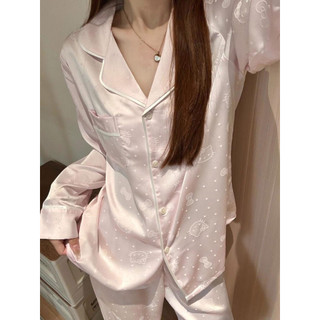 BỘ NGỦ LỤA DÀI TAY HÌNH KITTY IN NỔI