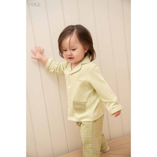 Nous Bộ Pyjama áo dài kèm quần caro cao cấp cho bé trai và bé gái