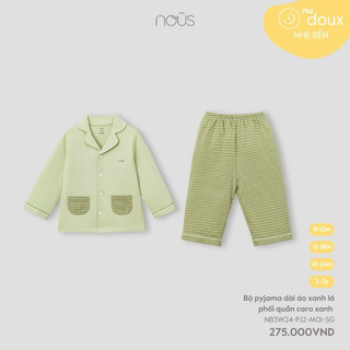 Nous Bộ Pyjama áo dài kèm quần caro cao cấp cho bé trai và bé gái