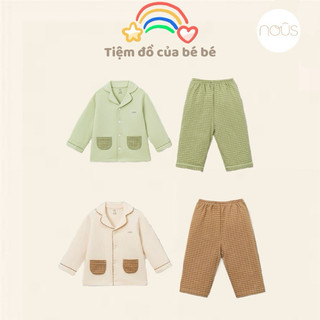 Nous Bộ Pyjama áo dài kèm quần caro cao cấp cho bé trai và bé gái