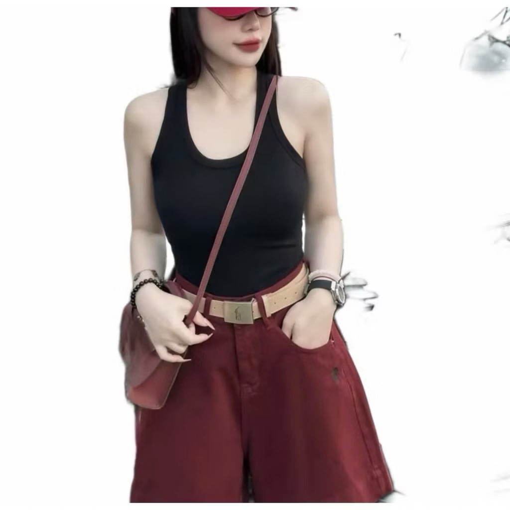 Quần Short Jeans Hoạ Tiết Thêu Ngưa Vải Mềm Cạp Cao Lưng Thun Cho Nữ