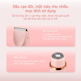 Máy Cạo Lông Đa Năng 2 Đầu Toàn Thân Vùng Kín Nữ Nam ( che tên ) An Toàn Chống Nước