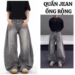 Quần Jean Nam FABUMAN Ống Rộng SUÔNG màu Xám chất bò CAO CẤP phong cách hottrend 2025 Bigsize