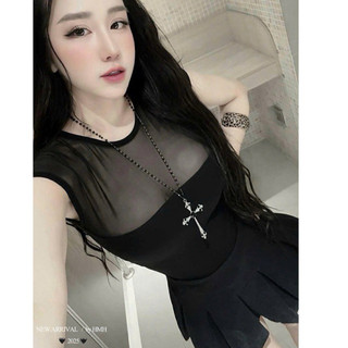 QCL1 11341 Áo thun phối lưới sẵn đệm ngực siêu hot siêu chất(Freesz)