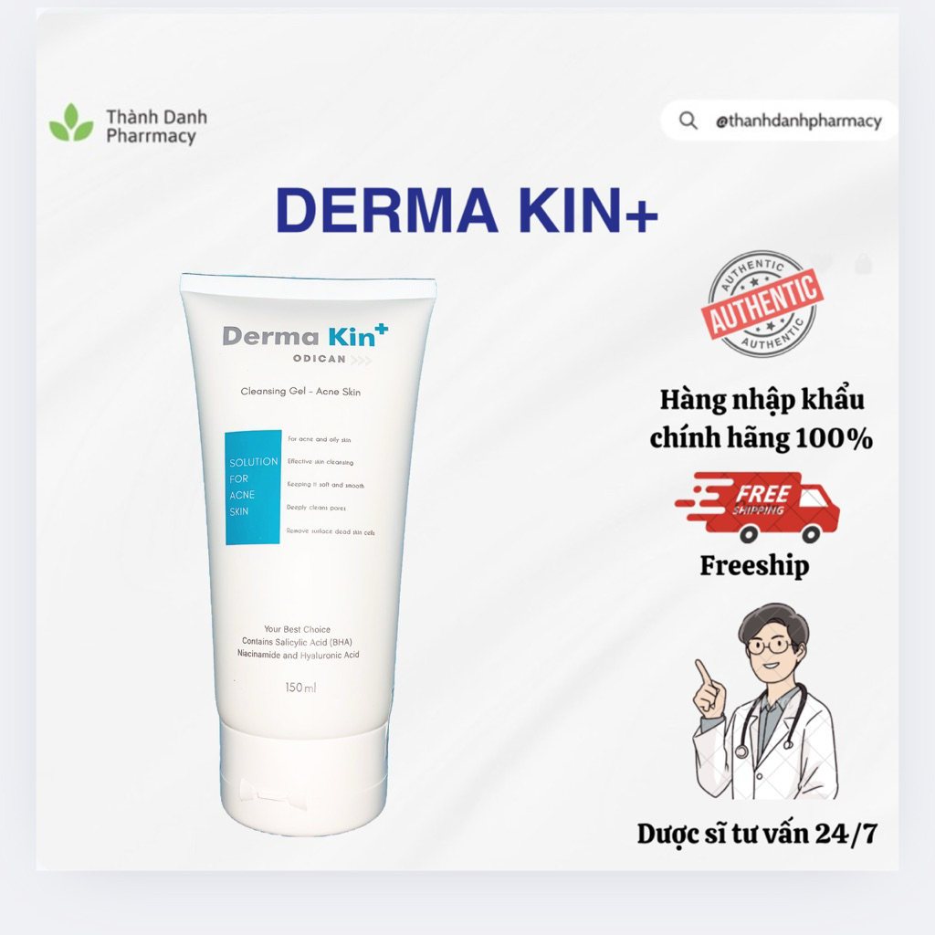 SỮA RỬA MẶT DERMA Kin+ dành cho da dầu mụn, chuyên khoa da liễu khuyên ...