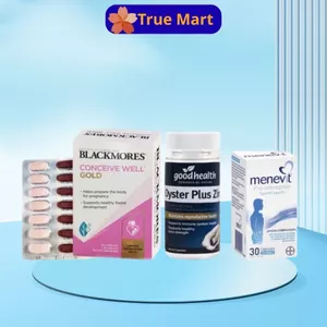 Bộ tăng khả năng thụ thai - Tinh Chất Hàu, Menevit, Bổ trứng, Hoa anh thảo của Úc cho cặp vợ chồng