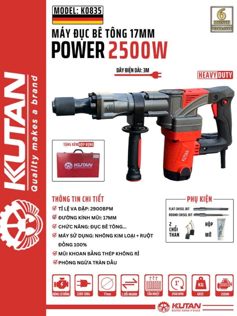 Máy chuyên đục bê tông máy đục 17 ly KUTAN-K0835 | Shopee Việt Nam