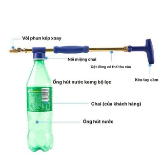 Dụng cụ phun 2 đầu chất liều đồng dễ lắp đặt dùng để phun nước, phun trong nông nghiệp, phun lau dọn cửa kính...