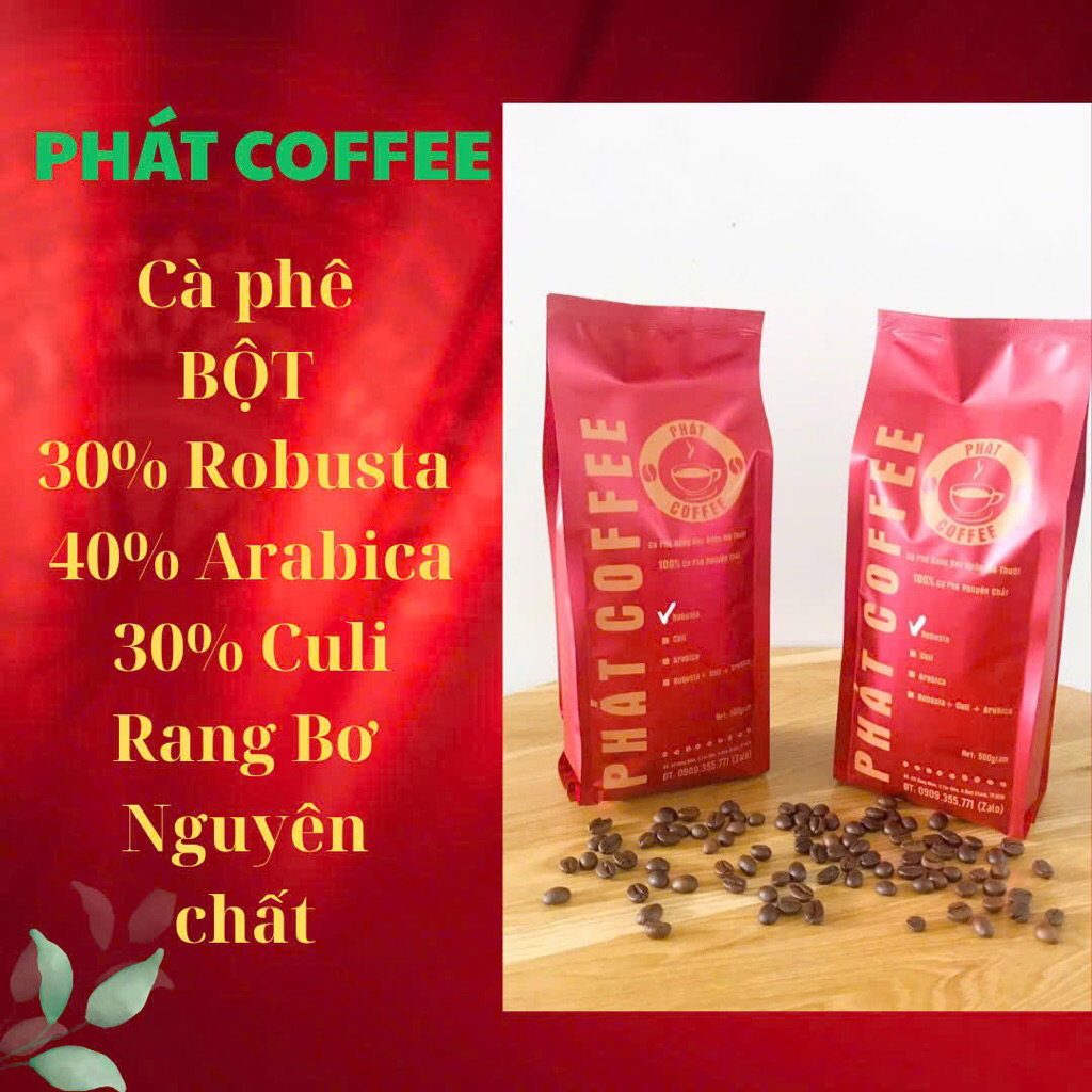 Cà phê nguyên chất 30% Robusta 30% Culi 40% Arabica (Hạt & Bột) Rang Bơ