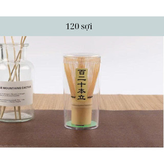 Chổi Chasen 120 sợi pha Matcha, muỗng Chashaku bằng tre, Phong Cách Nhật Bản