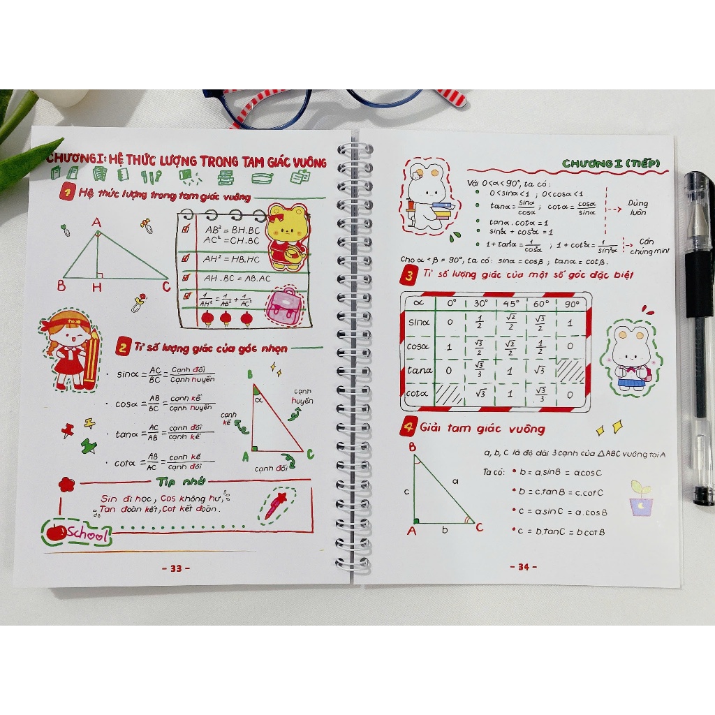 Sketchnote Sổ tay học giỏi Toán 9, sổ tay tổng hợp đầy đủ kiến thức môn Toán 9