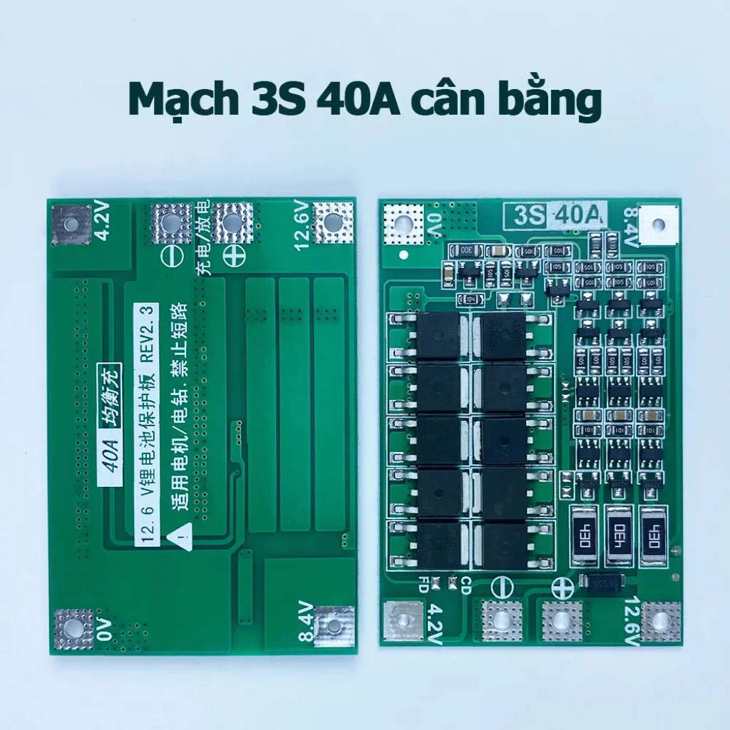 Mạch sạc xả 3s 40a có chức năng cân bằng