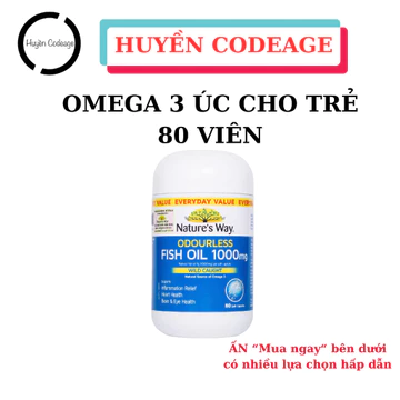 OMEGA 3 CHO BÉ TỪ 6 TUỔI -17 TUỔI OMEGA 3 NATURE'S WAY FISH OIL 1000MG