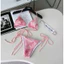 Bikini 2 mảnh hoa Hồng nổi phối ren (sẵn hàng - ship hoả tốc- che tên)