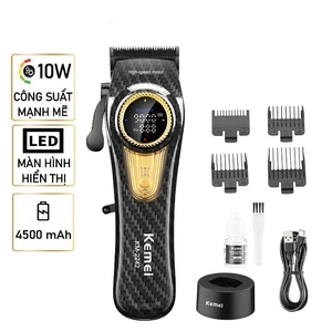 Tông đơ cắt tóc Kemei KM-2242,Dung lượng pin 4200mAh cho thời gian sử dụng lên tới 270 phút chỉ sau 3 giờ sạc