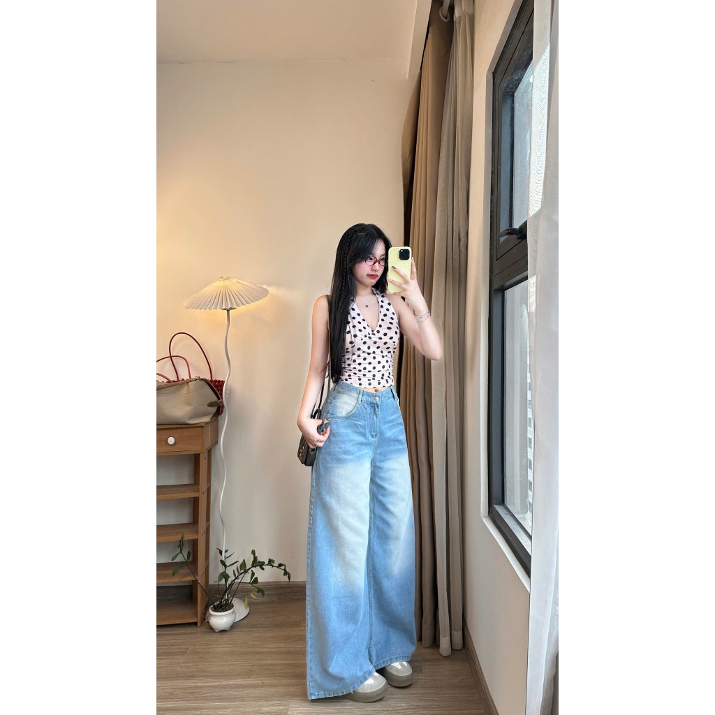 Quần Jeans Ống Rộng Tôn Dáng Cạp Cao Unisex (Ống 37cm) - Q.Ong371 Joolate