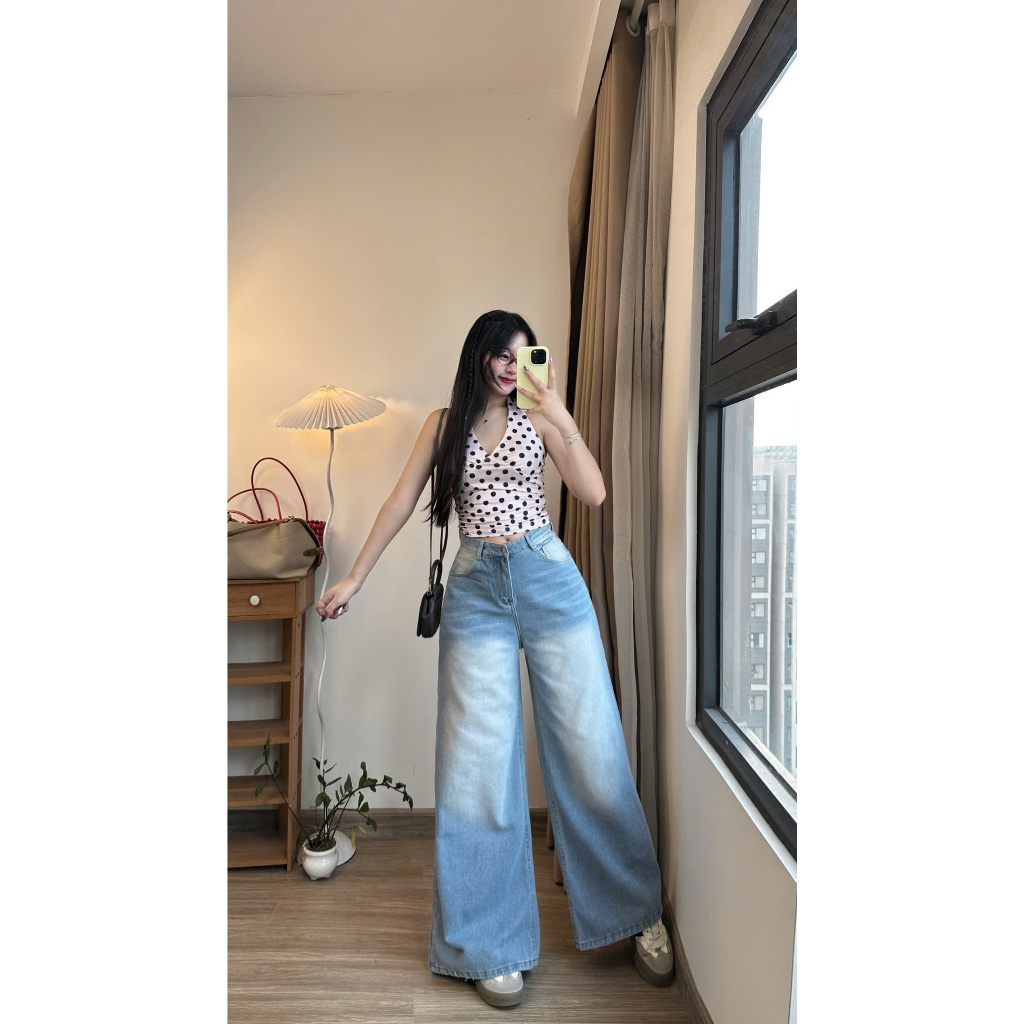 Quần Jeans Ống Rộng Tôn Dáng Cạp Cao Unisex (Ống 37cm) - Q.Ong371 Joolate