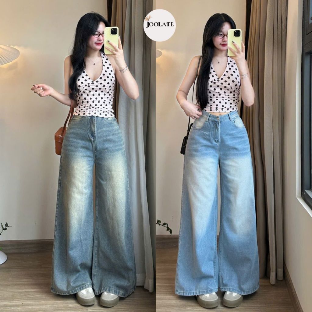 Quần Jeans Ống Rộng Tôn Dáng Cạp Cao Unisex (Ống 37cm) - Q.Ong371 Joolate