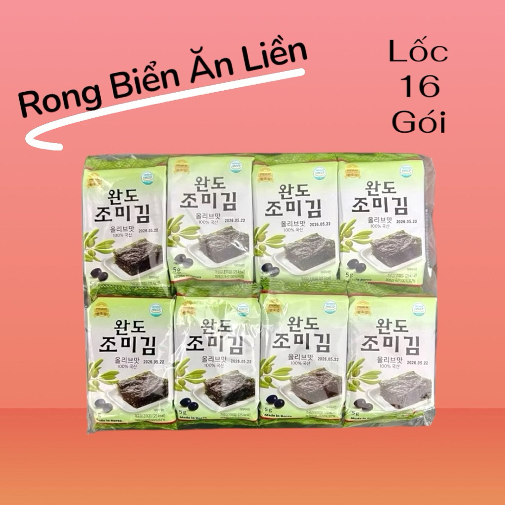 Rong biển Hàn Quốc ăn liền Hana (16 gói*5g) | Shopee Việt Nam