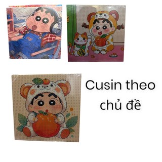 Tranh Đính Đá hoạt hình kurumi,melody,ktty, Lububu 20x20cm - Combo Kèm Khung Và Dụng Cụ, Gắn Đá DIY