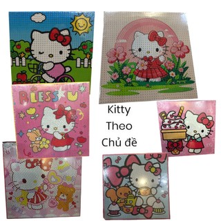 Tranh Đính Đá hoạt hình kurumi,melody,ktty, Lububu 20x20cm - Combo Kèm Khung Và Dụng Cụ, Gắn Đá DIY