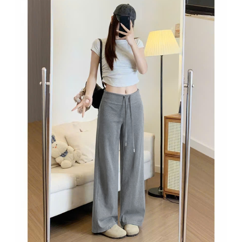 Quần nỉ dài ống rộng nữ hack dáng chất đẹp mướt mát tay may kỹ mặc ở nhà đi học đi chơi đi làm QN15