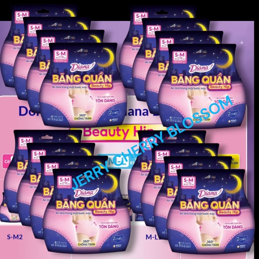 combo 16 gói băng vệ sinh dạng quần Diana Beauty hip 2 chiếc /gói SM/ML
