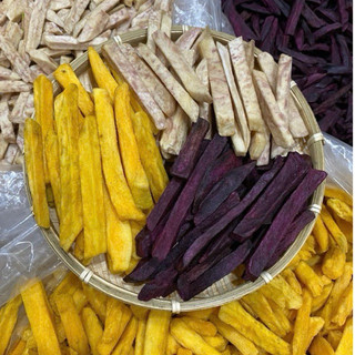 THUYTIENFOOD Khoai Mix 3 Vị – Khoai Vàng, Khoai Môn, Khoai Tím – Snack Ăn Vặt Giòn Ngon – Túi 250gr