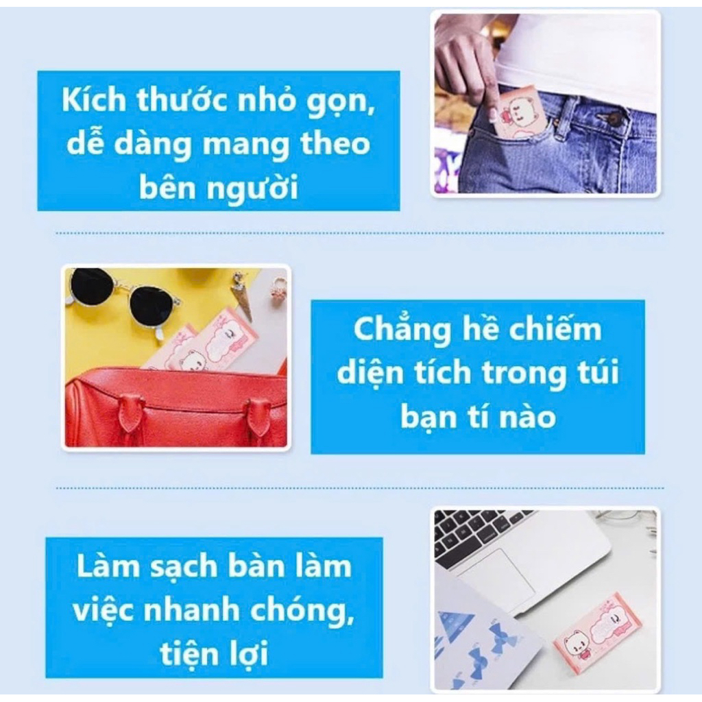 Giấy ướt mini tiện lợi bỏ túi