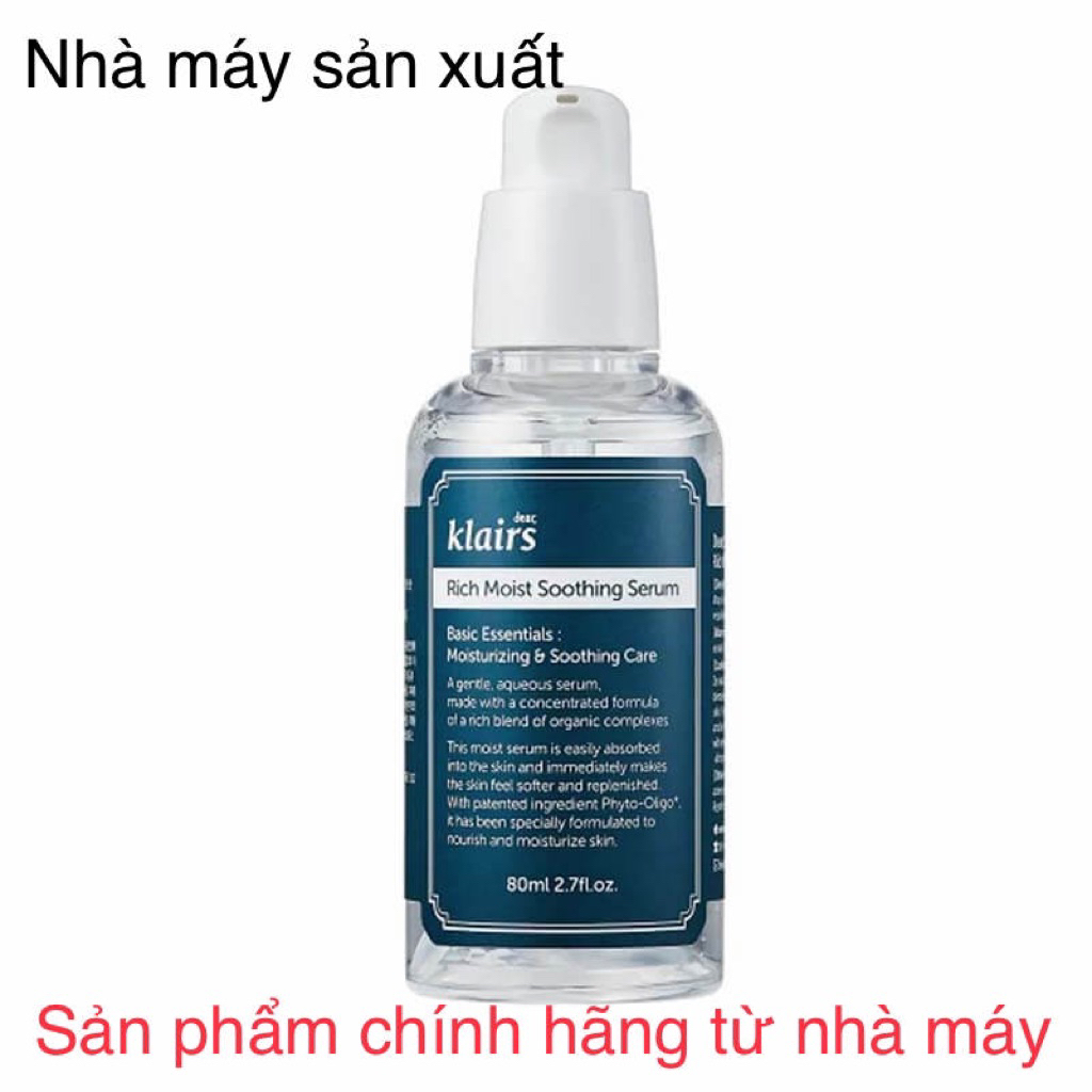 Tinh Chất Dưỡng Ẩm Sâu Klairs Serum mẫu 50ml từ nhà máy sản xuất tại hàn quốc