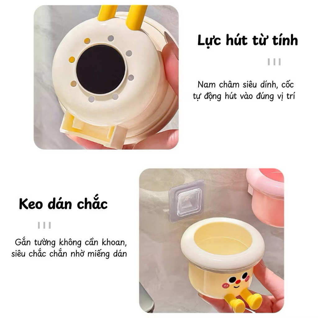 Giá đỡ cốc bàn chải đánh răng từ tính hút nam châm tiện lợi gd1688