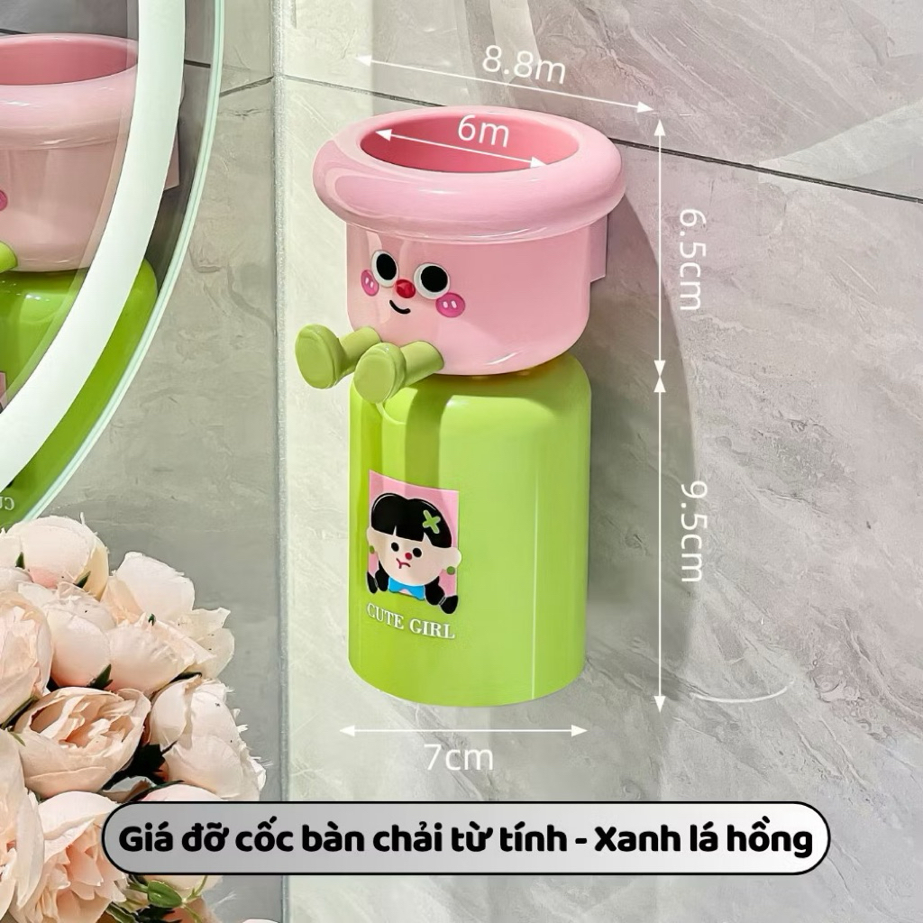 Giá đỡ cốc bàn chải đánh răng từ tính hút nam châm tiện lợi gd1688