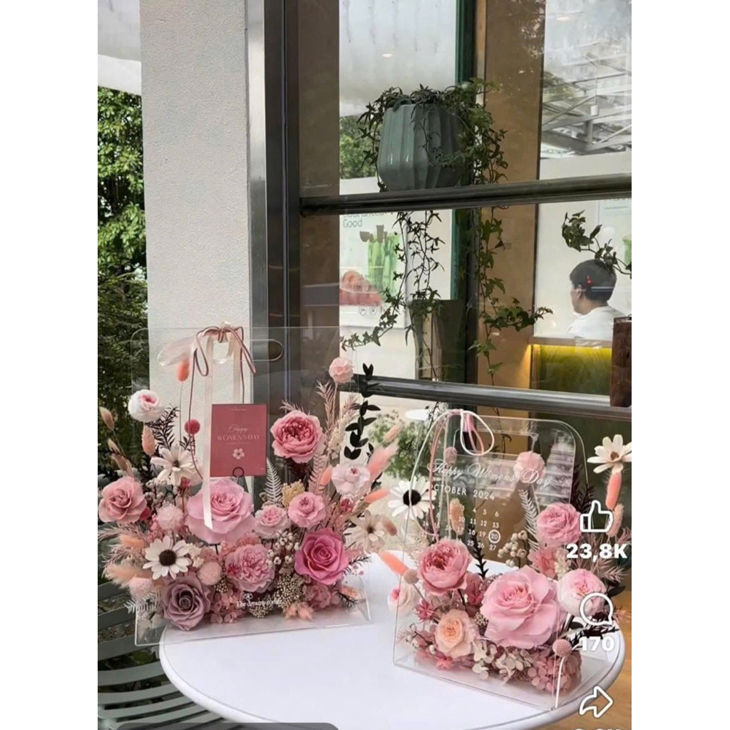 TÚI LỊCH BÓNG KÍNH CÓ MÀNG CHỐNG TRẦY ĐỰNG HOA,NƯỚC UỐNG, QUÀ TẶNG, TRÁI CÂY,... ANGIHOME