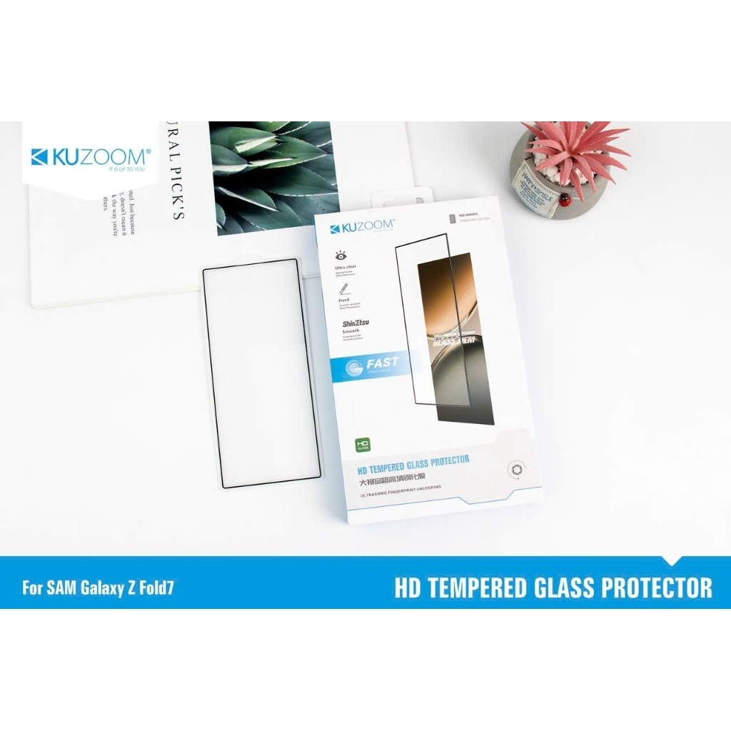 Kính cường lực Kuzoom full màn trong suốt cho Samsung ZFold 7 6 5 / ZFlip 7 6 5 hạn chế vân tay