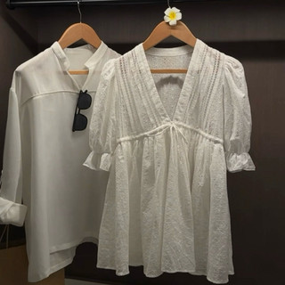(S-64)[ GIÁ CẢ CẶP] Set đồ đôi nam nữ couple váy babydoll cổ V và áo sơmi nam cổ tàu , đồ đôi mặc cùng người yêu